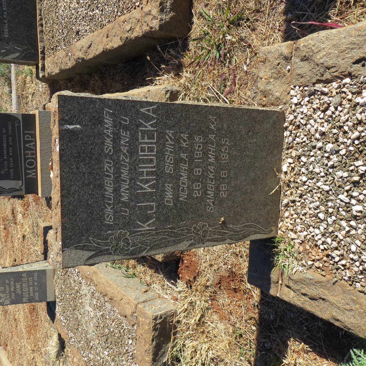 KHUBEKA K.J. 1955-1955