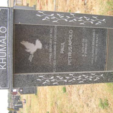 KHUMALO Paul Petrus Apolo 1970-2008