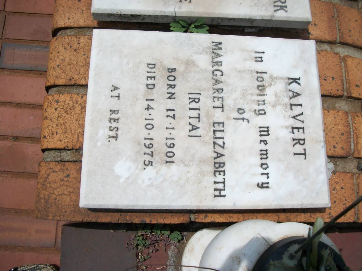 KALVERT Margaret Elizabeth 1901-1975