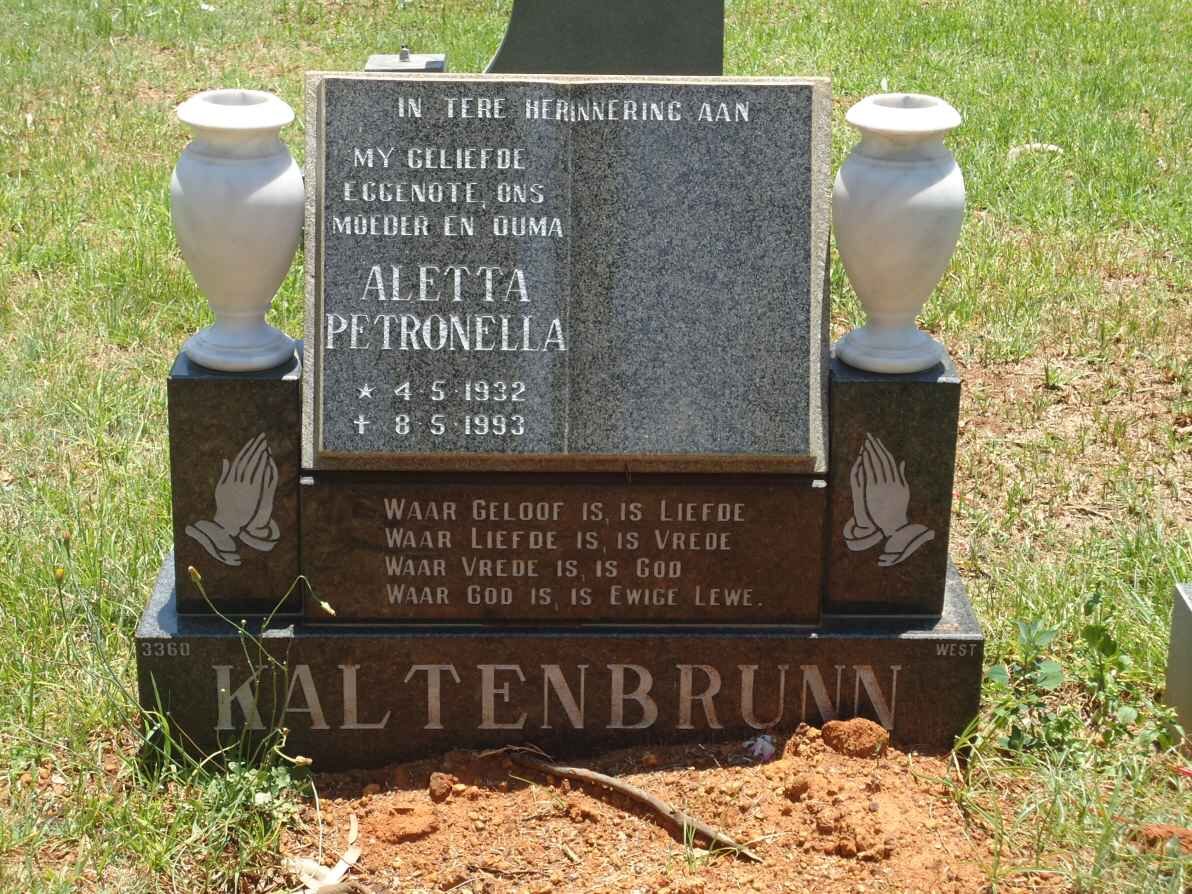 KALTENBRUNN Aletta Petronella 1932-1993