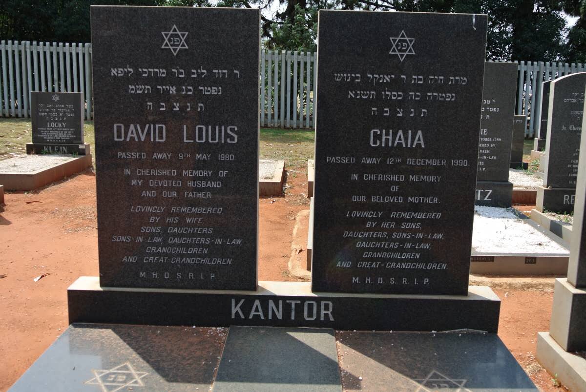 KANTOR David Louis -1980 &amp; Chaia -1990