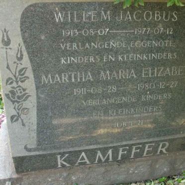 KAMFFER Willem Jacobus 1913-1977 &amp; Martha Maria Elizabeth 1911-1980