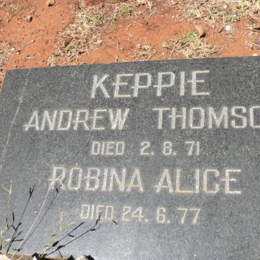 KEPPIE Andrew Thomson -1971 &amp; Robina Alice -1977