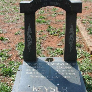 KEYSER Andreas Josefus Benjamin 1872-1960 &amp; Catharina Regina SCHOEMAN 1881-1951