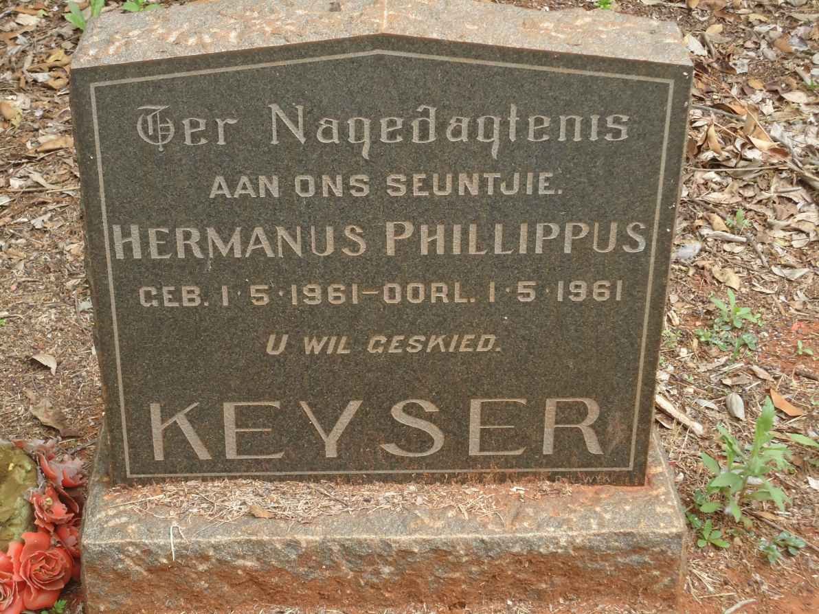 KEYSER Hermanus Phillippus 1961-1961