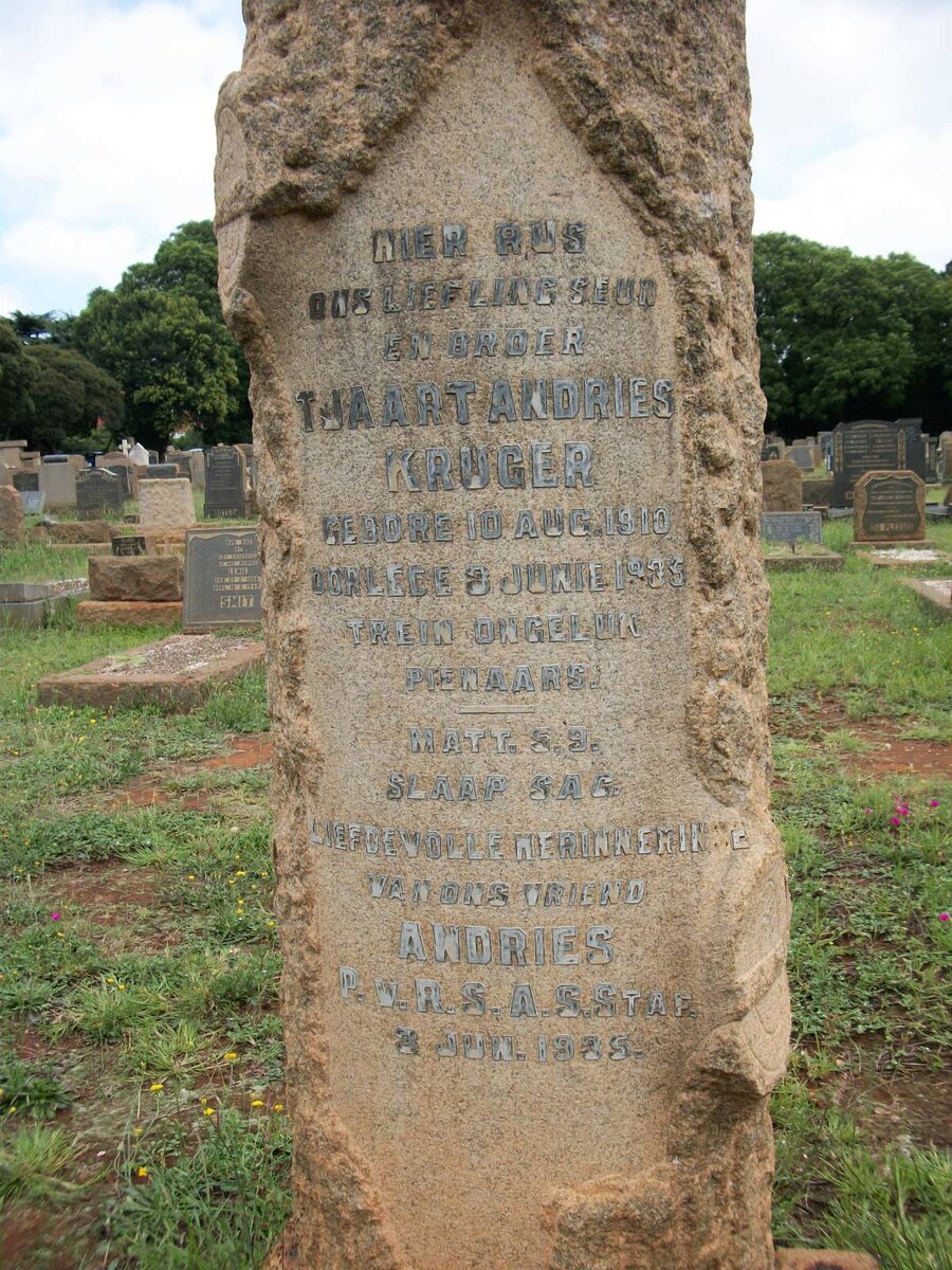 KRUGER Tjaart Andries 1910-1935