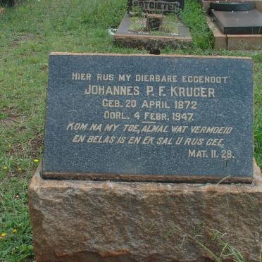 KRUGER Johannes P.F. 1872-1947