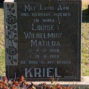 KRIEL Louise Wilhelmine Matilda 1908-1988