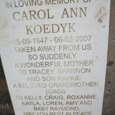KOEDYK Carol Ann 1947-2007