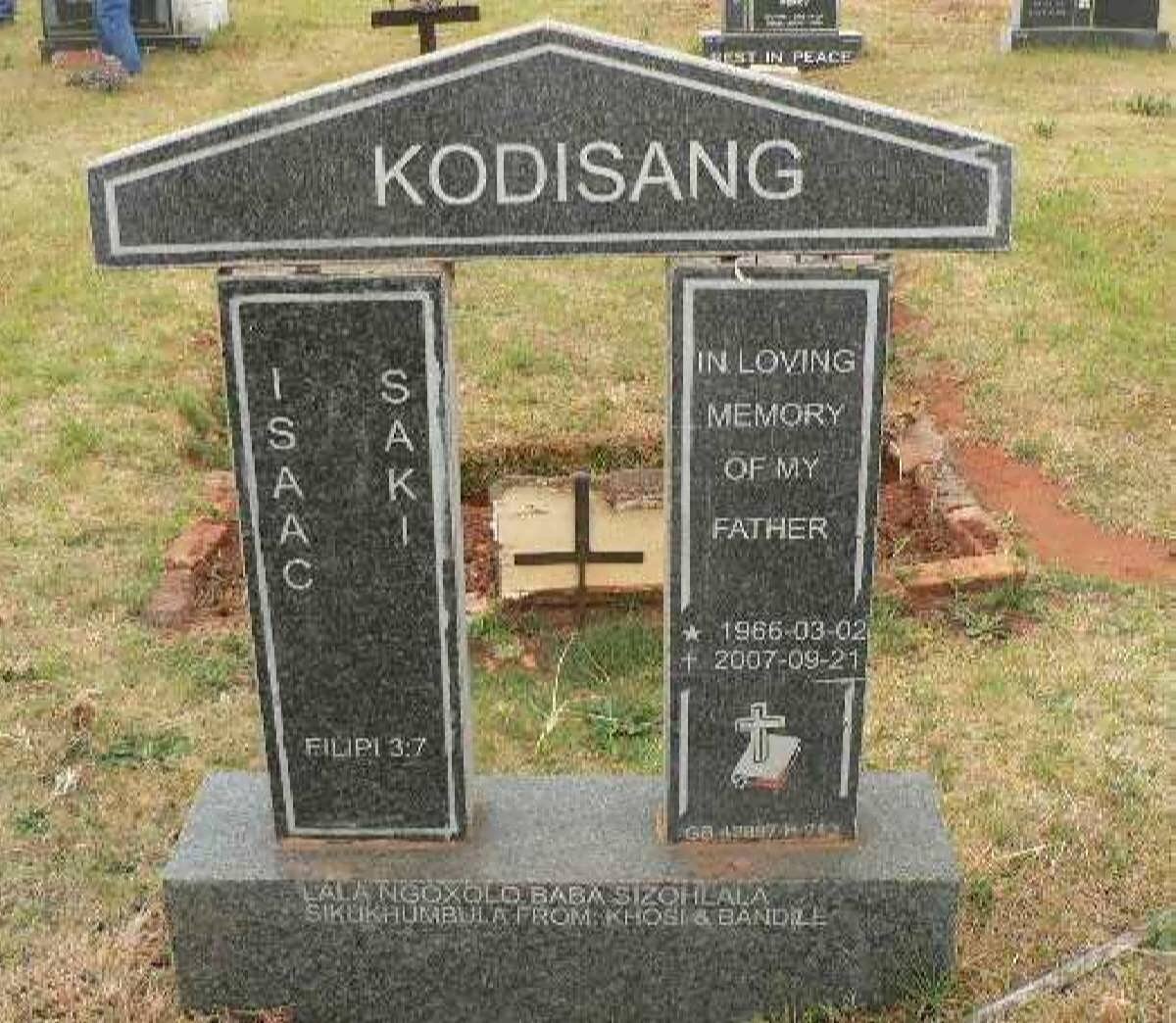 KODISANG Isaac Saki 1966-2007