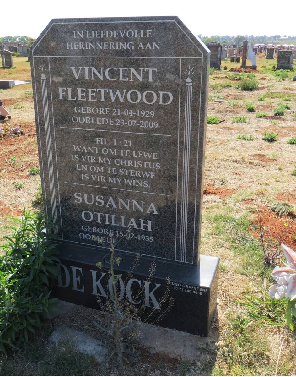 KOK Vincent Fleetwood, de 1929-2009 &amp; Susanna Otiliah 1935-