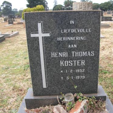 KOSTER Henri Thomas 1952-1979