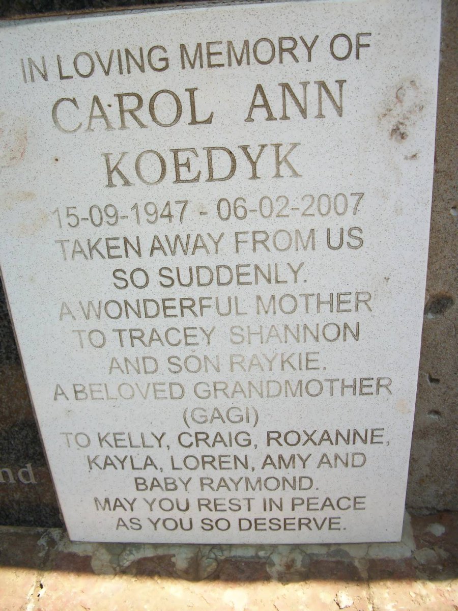 KOEDYK Carol Ann 1947-2007