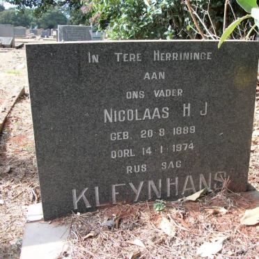 KLEYNHANS Nicolaas H.J. 1889-1974