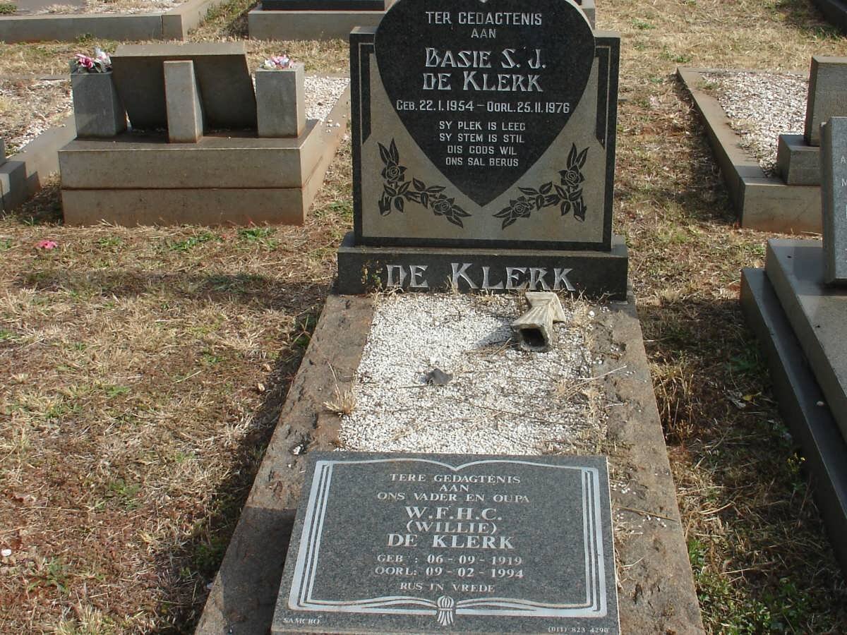 KLERK S.J., de 1954-1976 :: DE KLERK W.F.H.C. 1919-1994