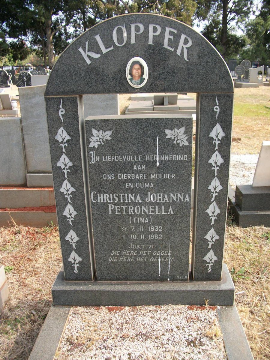 KLOPPER Christina Johanna Petronella 1932-1982