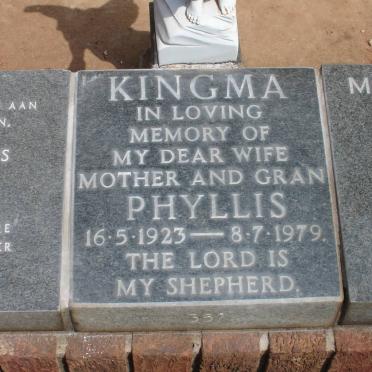 KINGMA Phyllis 1923-1979