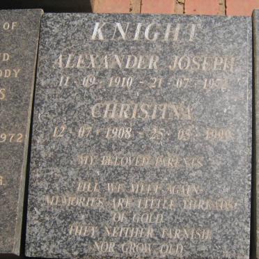 KNIGHT Alexander Joseph 1910-1972 &amp; Christina 1908-1999