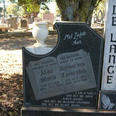 LANGE Gerhardus Coenradus, de 1905-1988 &amp; Alida Maria 1910-1984