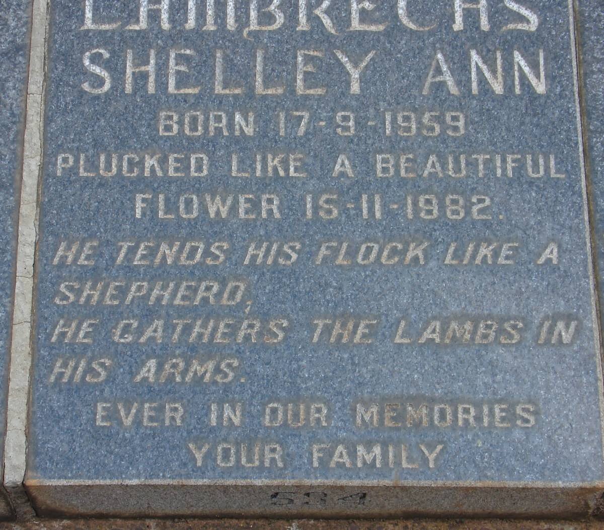 LAMBRECHS Shelly Ann 1959-1982