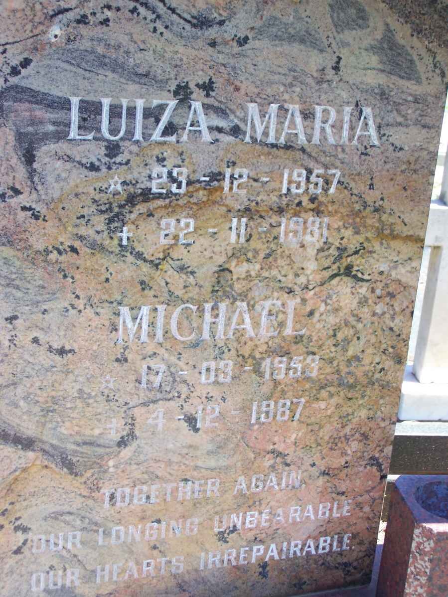 LUIZA Michael 1953-1987 &amp; Maria 1957-1981