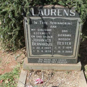 LAURENS Johannes Bernardus 1907-1979 &amp; Hester 1914-2003