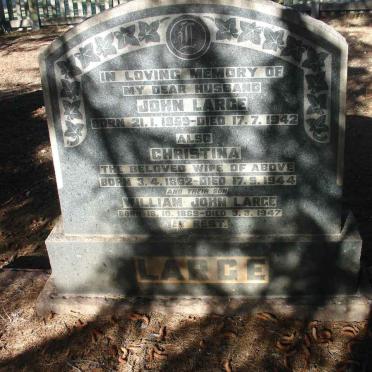 LARGE John 1859-1942 &amp; Christina 1862-1944 :: LARGE William John 18?9-1947