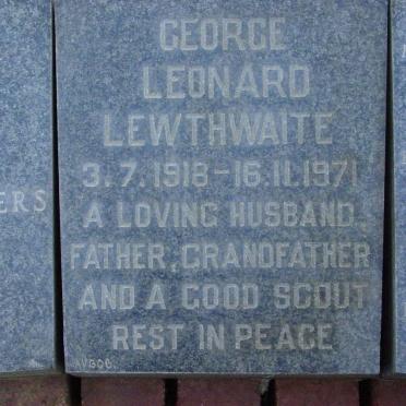 LEWTHWAITE George Leonard 1918-1971