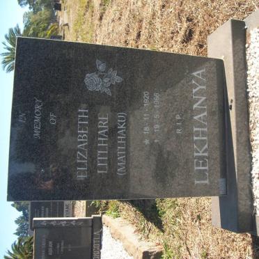 LEKHANYA Elizabeth Litlhare 1920-1966