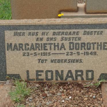 LEONARD Margarietha Dorothea 1915-1949