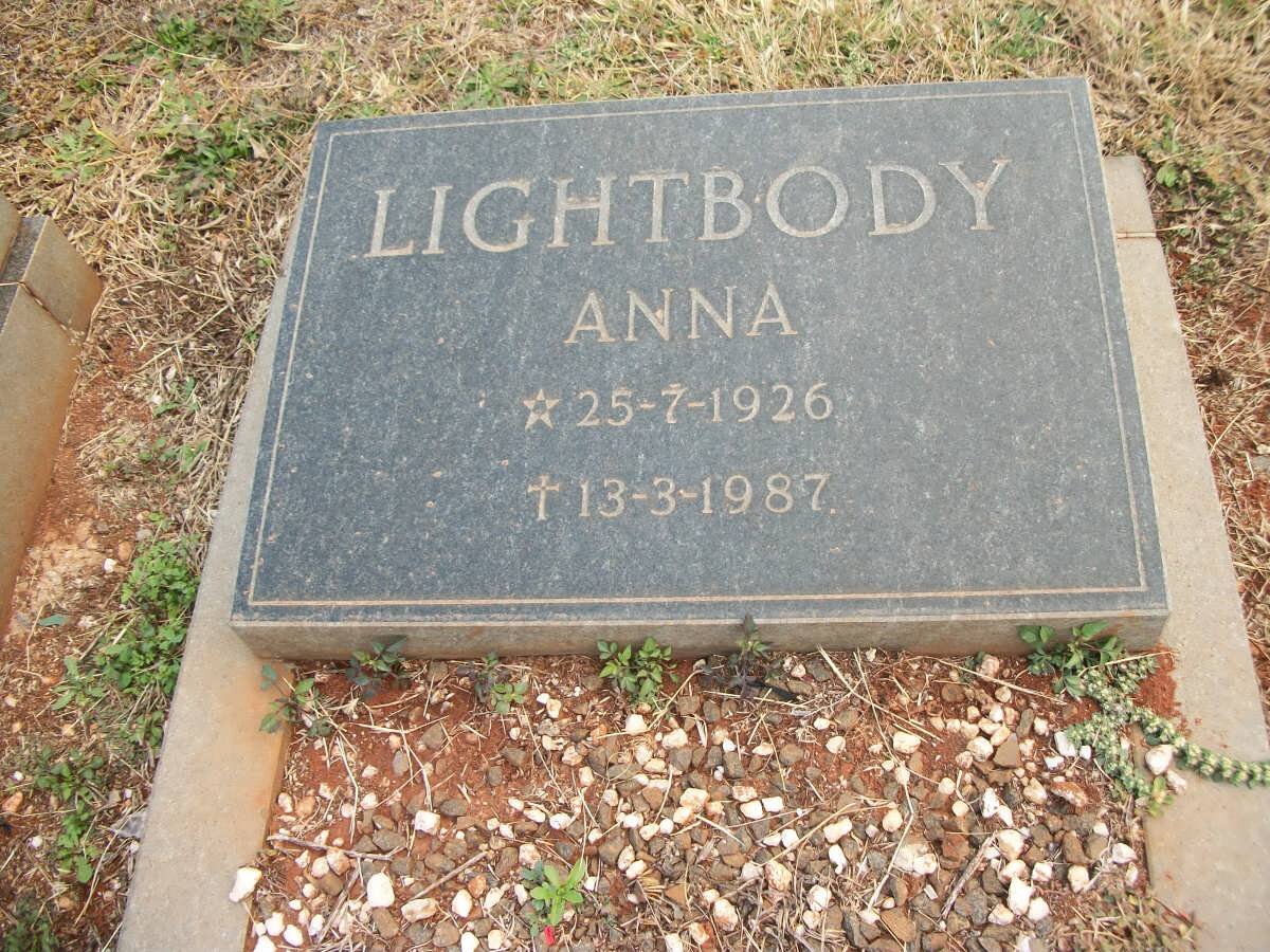 LIGHTBODY Anna 1926-1987