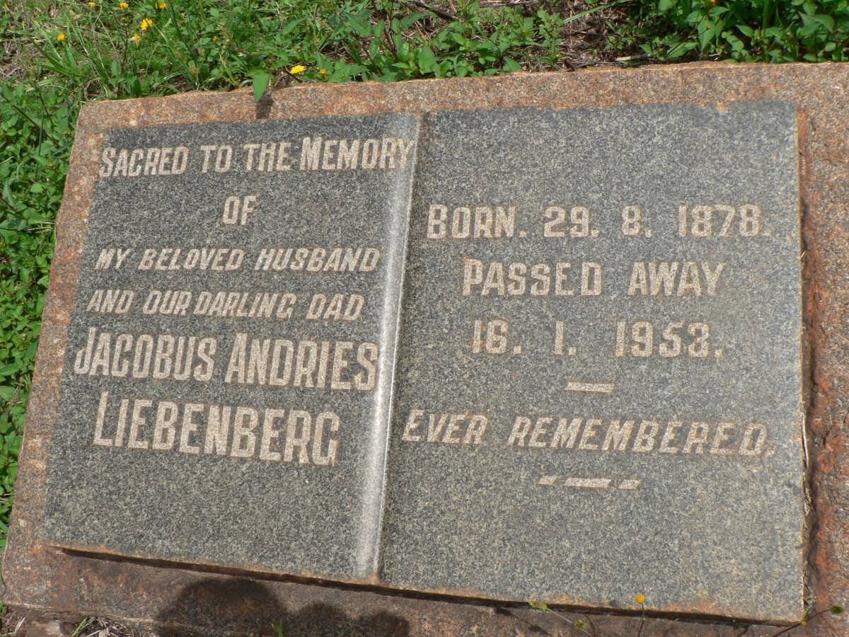 LIEBENBERG Jacobus Andries 1878-1953