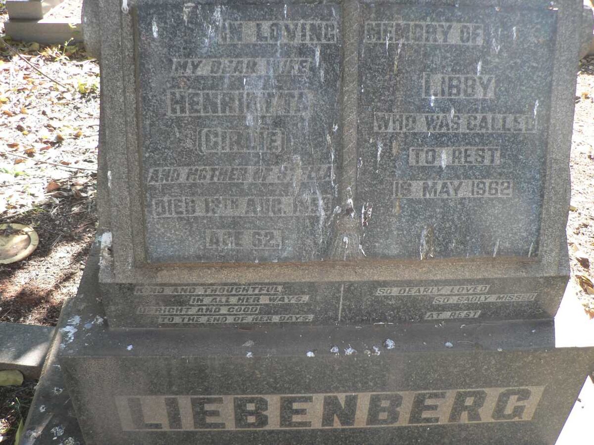 LIEBENBERG Henrietta -1953 :: LIEBENBERG Libby -1962