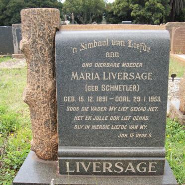 LIVERSAGE Maria nee SCHNETLER 1891-1953