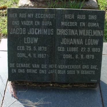 LOUW Jacob Jochimus 1879-1967 &amp; Christina Wilhelmina Johanna LUBBE 1883-1979