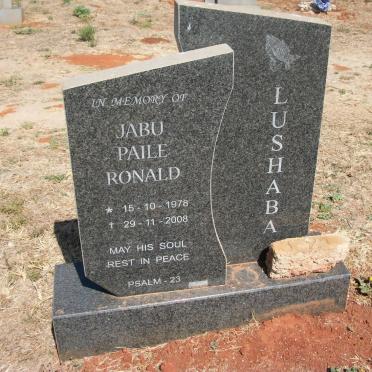 LUSHABA Jabu Paile Ronald 1978-2008