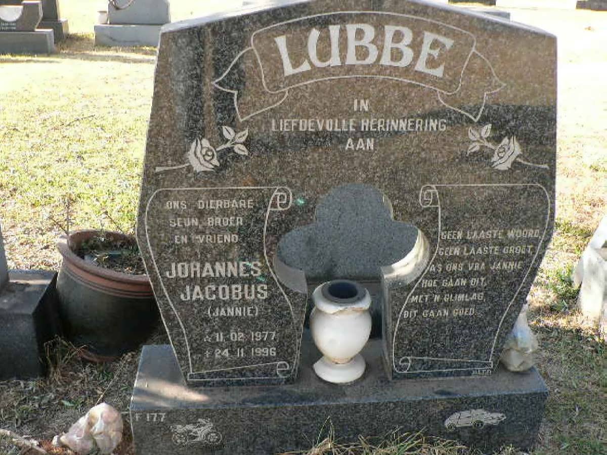 LUBBE Johannes Jacobus 1977-1996