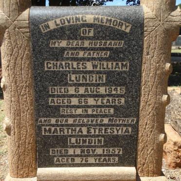 LUNDIN Charles William -1945 &amp; Martha Etresyia -1957