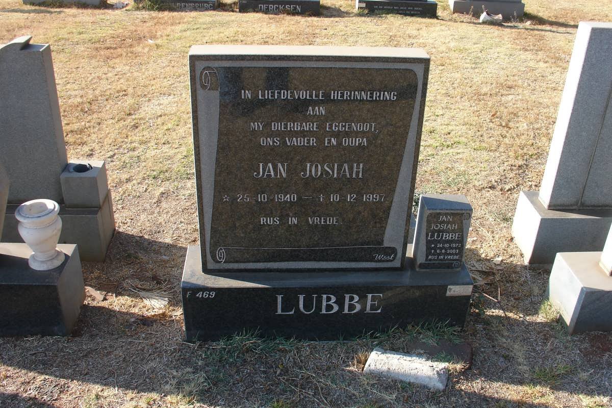 LUBBE Jan Josiah 1940-1997