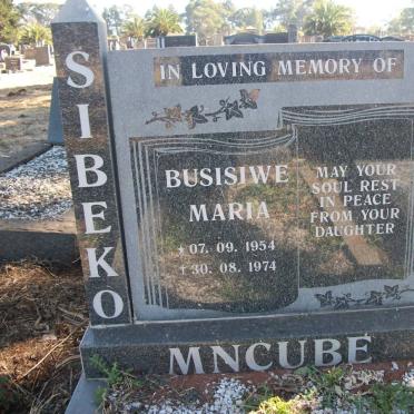 MNCUBE Busisiwe Maria 1954-1974