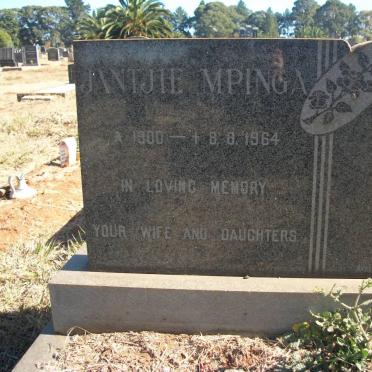 MPINGA Jantjie 1900-1964