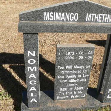 MSIMANGO Nomancala Caroline nee MTHETWA 1971-2004