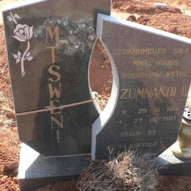 MTSWENI Zumnandi 1919-2013