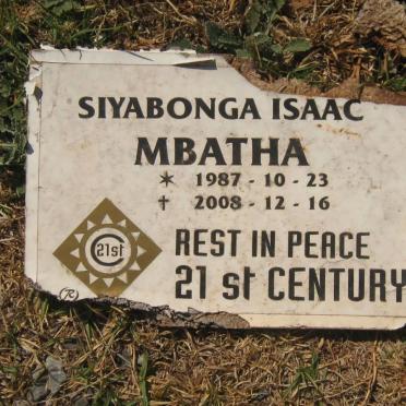 MBATHA Siyabonga Isaac 1987-2008