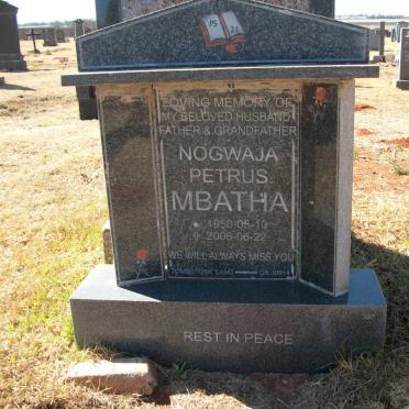 MBATHA Nogwaja Petrus 1950-2006
