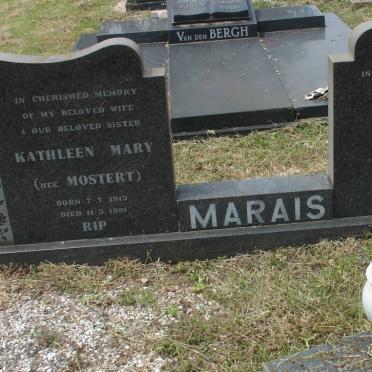 MARAIS Benjamin Jacob 1912-1981 &amp; Kathleen Mary MOSTERT 1913-1991