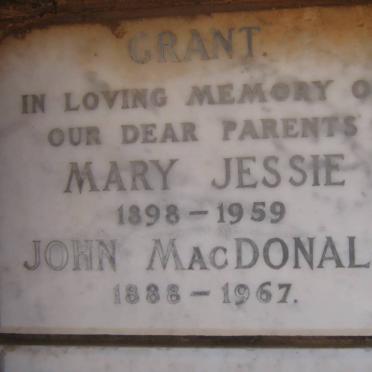 MacDONALD John 1888-1967 &amp; Mary Jessie 1898-1959