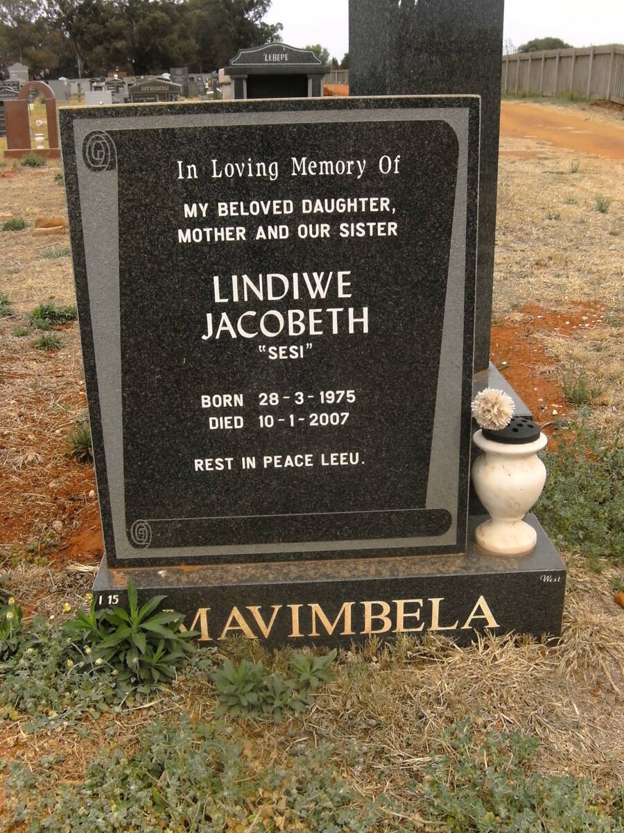 MAVIMBELA Lindiwe Jacobeth 1975-2007