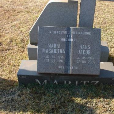 MARITZ Hans Jacob 1925-2002 &amp; Maria Magrietha 1931-1997