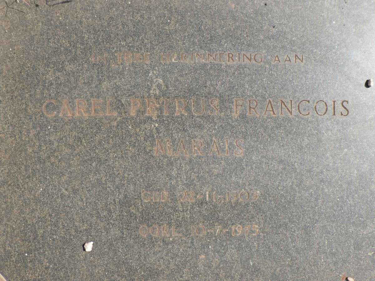 MARAIS Carel Petrus Francois 1909-1979